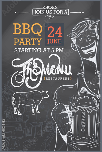 Barbecue party invitation.