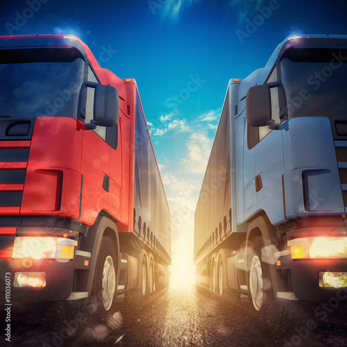 3D rendering of truck transport