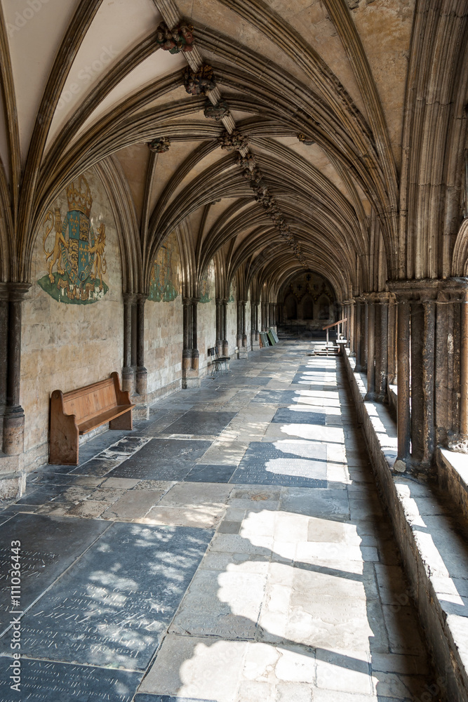  View of the Cathedral cloisters in Norwich