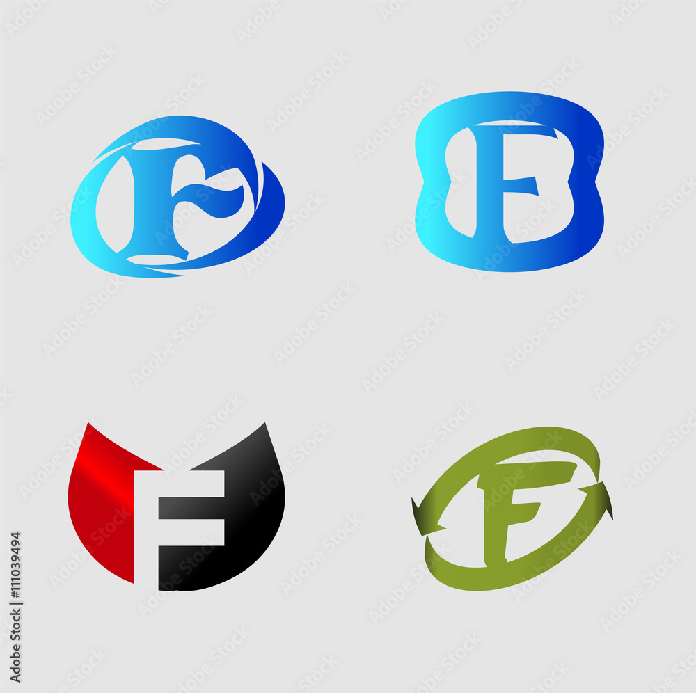 Set of letter F logo icons design template elements. Collection of vector signs
Set of letter F logo icons design template elements. Collection of vector signs