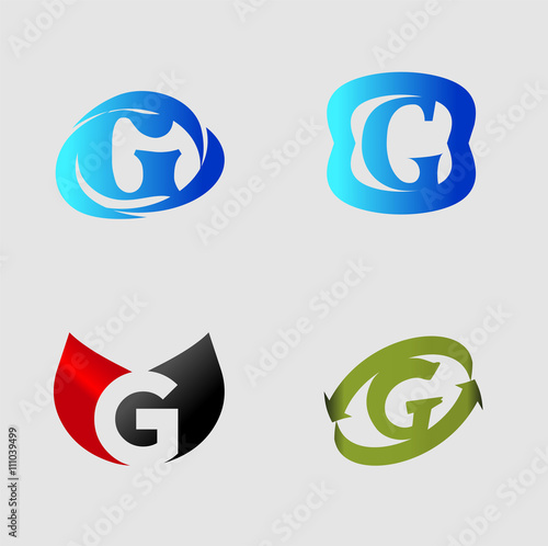 Wallpaper Mural Set of letter G logo icons design template elements. Collection of vector signs
 Torontodigital.ca
