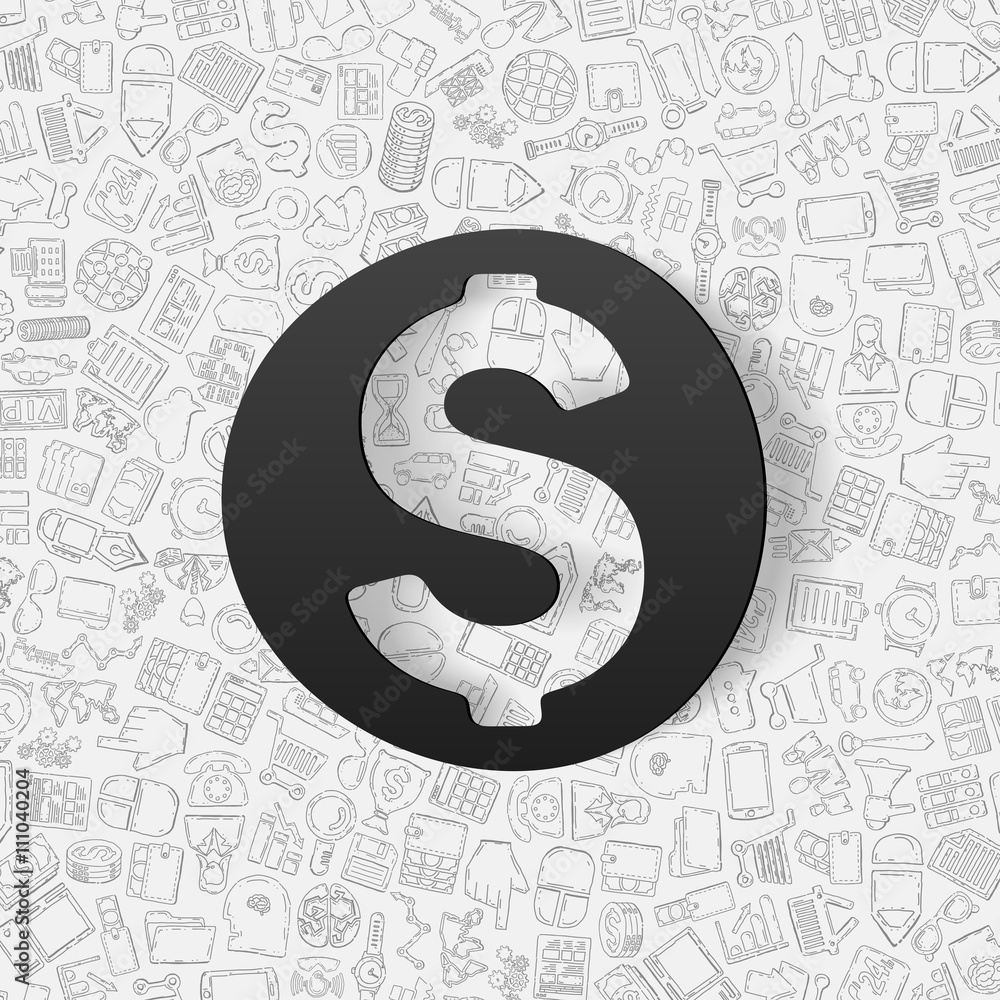 Naklejka premium business paper sticker with hand drawn elements