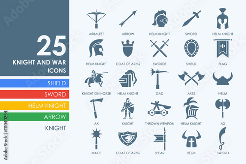 Set of knight and war icons