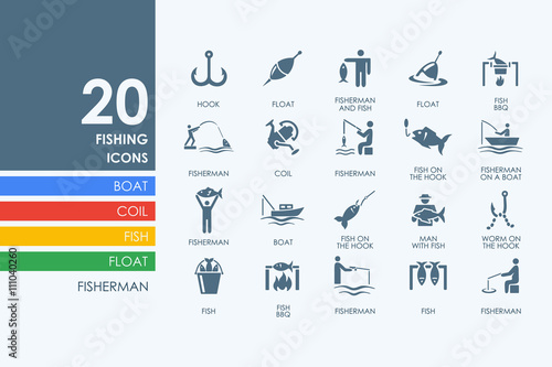 Set of fishing icons