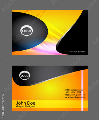 Orange business card design
