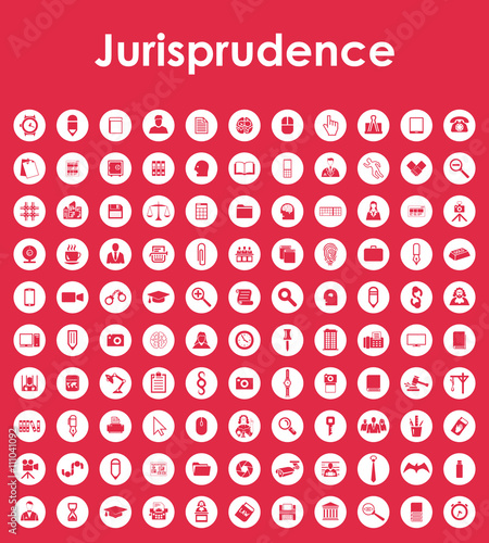 Set of jurisprudence simple icons