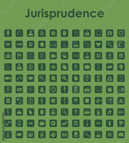 Set of jurisprudence simple icons