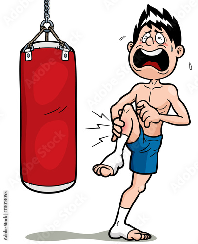 Vector Illustration of Thai Boxing cartoon