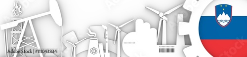 Free Download Energy and Power icons set. Header banner with Slovenia flag - GFXLoad