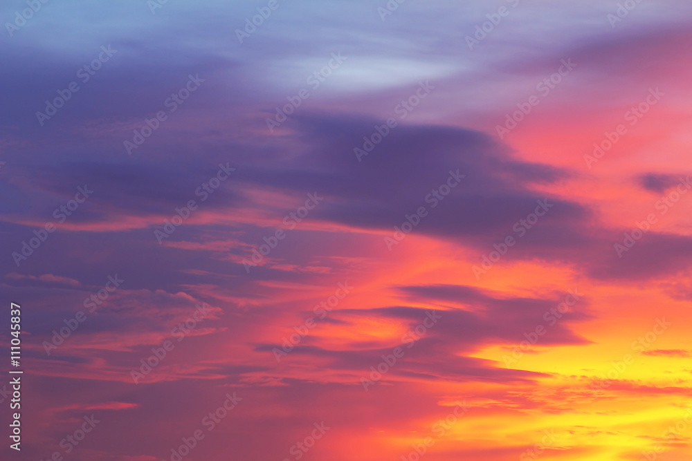 Natural background of the colorful sky and cloud, During the time sunrise and sunset.