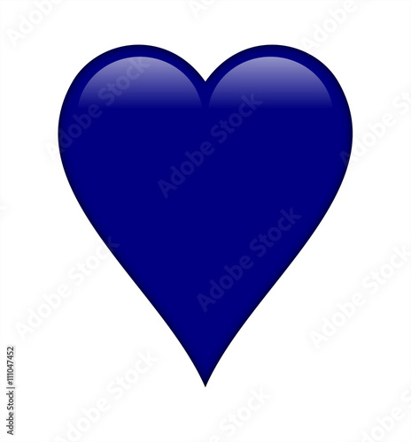 Free Download Navy-blue shiny heart, isolated over a white background. - GFXLoad
