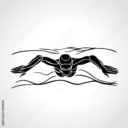 Breaststroke Swimmer Female Silhouette. Sport swimming