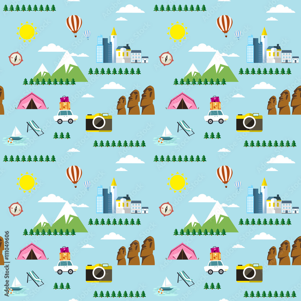 Seamless travelling theme Seamless travelling theme