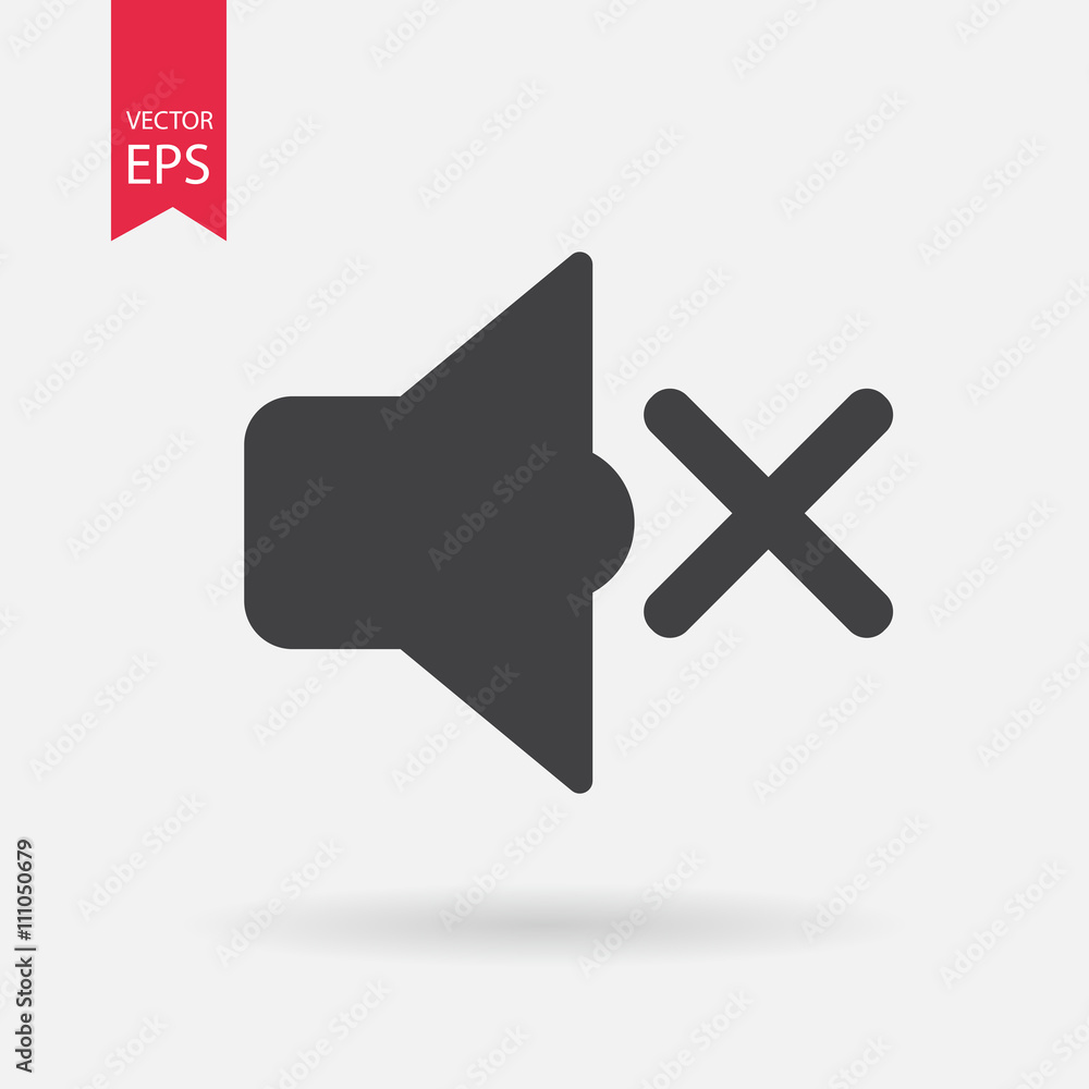 Sound off icon vector . Flat design. Sound off sign isolated on white background. Sound off icon vector . Flat design. Sound off sign isolated on white background.