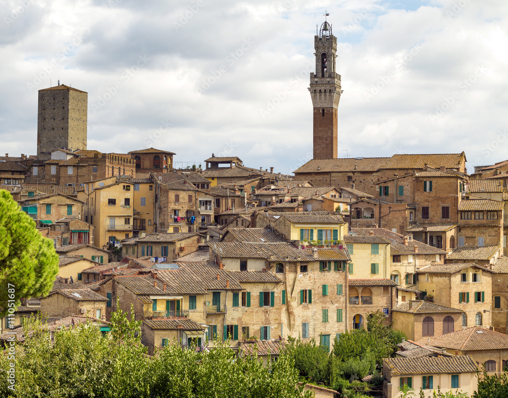 Beautiful view of the historic city of Siena, Italy
