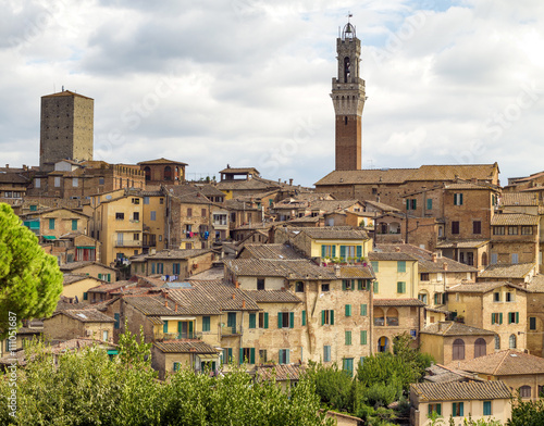 Beautiful view of the historic city of Siena, Italy 