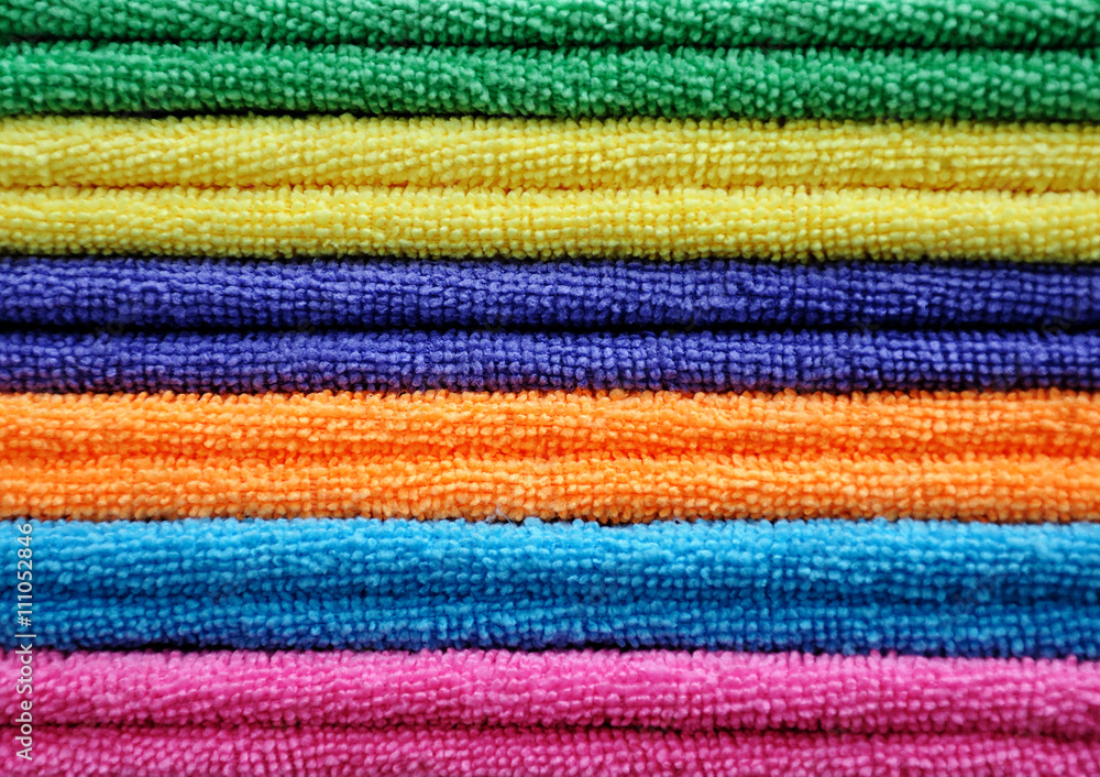 Stack of colored towels