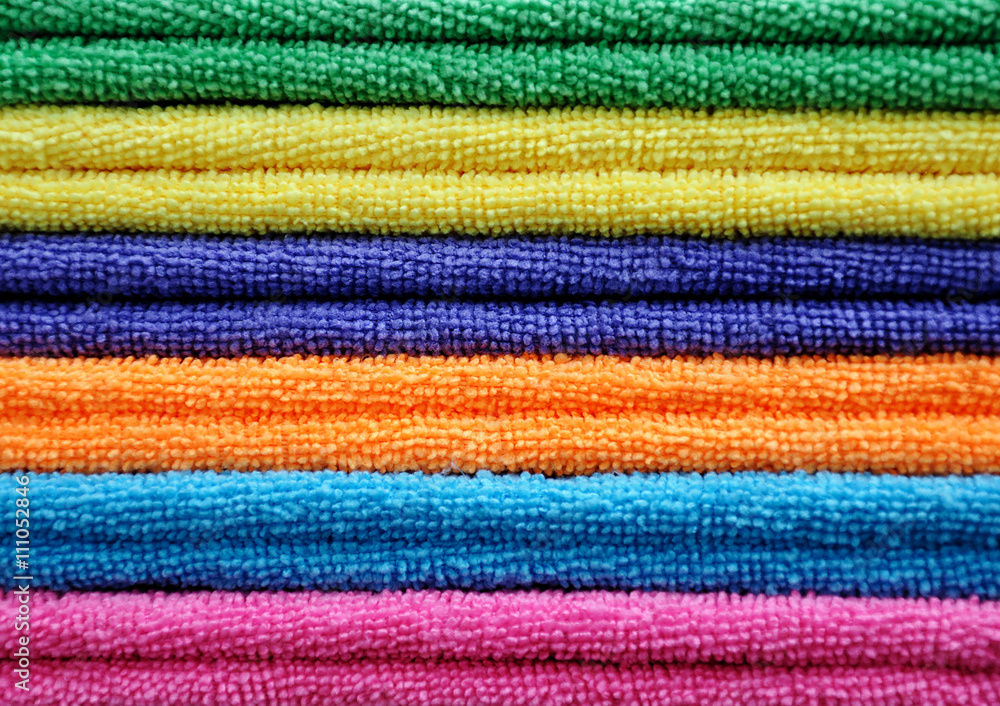 Stack of colored towels Stack of colored towels