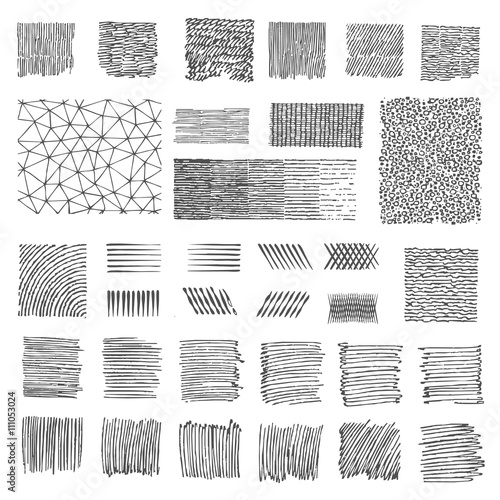 Set of hand drawn marker patterns
