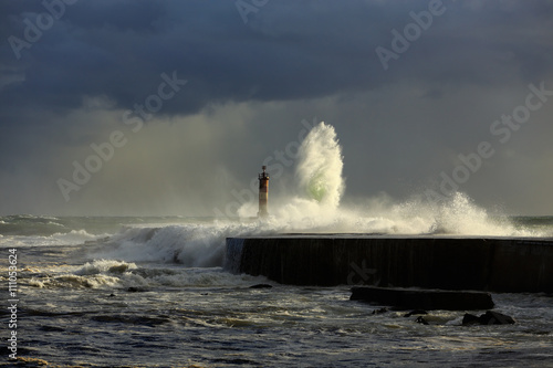 Beautiful light before rain at sea