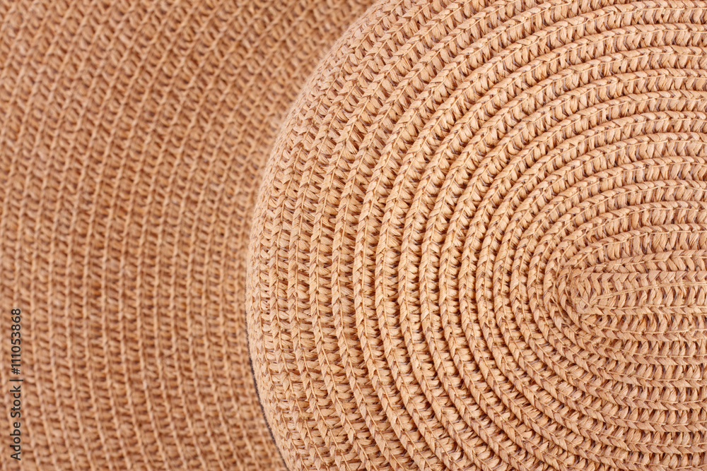 Fototapeta premium brown weave hat abstract background for natural material design