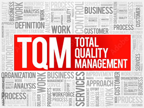 TQM - Total Quality Management word cloud, business concept background