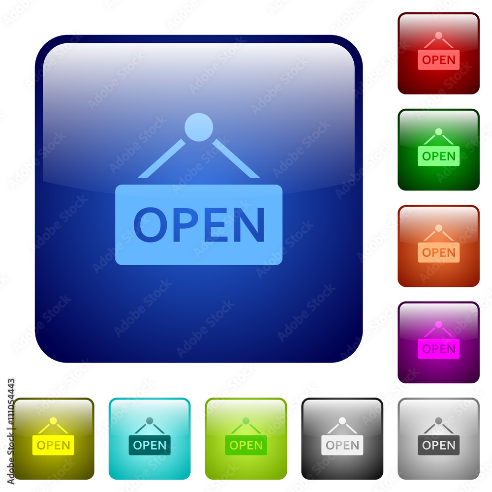 Color hanging open sign glass buttons Color hanging open sign glass buttons