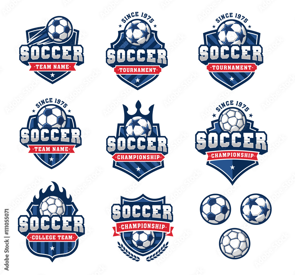 Vector football or soccer logos set 2 Vector football or soccer logos set 2