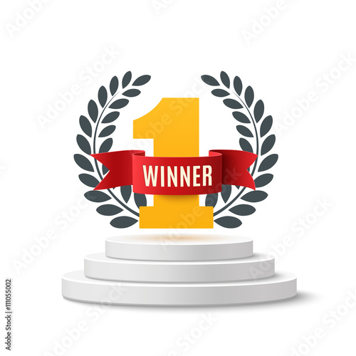 Winner background isolated on white.
