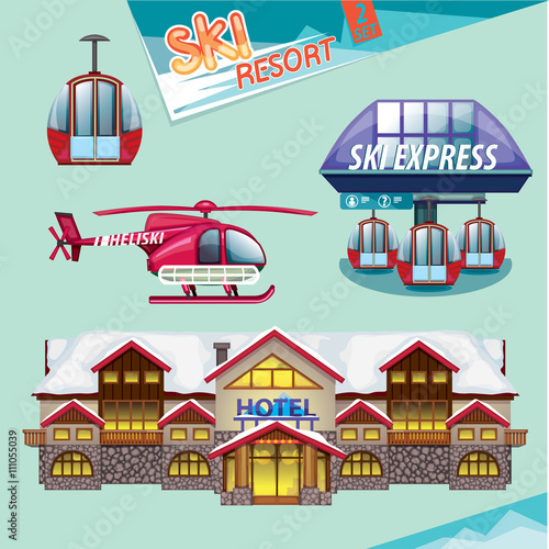 Ski resort set