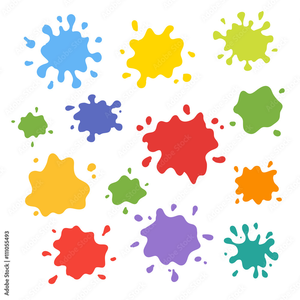 Collection of paint splash. Vector set of brush strokes. Isolated on white background