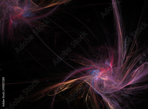 glowing rainbow curved lines universe over dark Abstract Background. Illustration. with copyspace