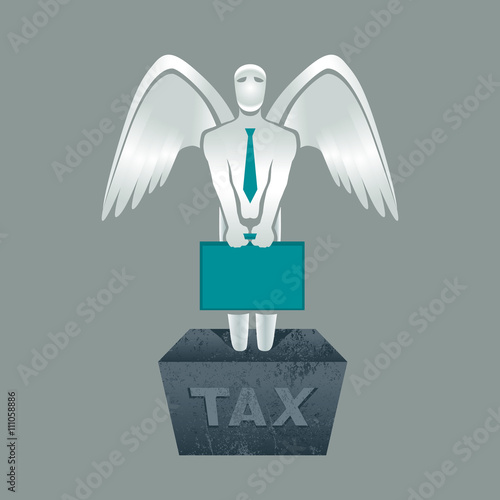 Illustration of tax obligation man with briefcase