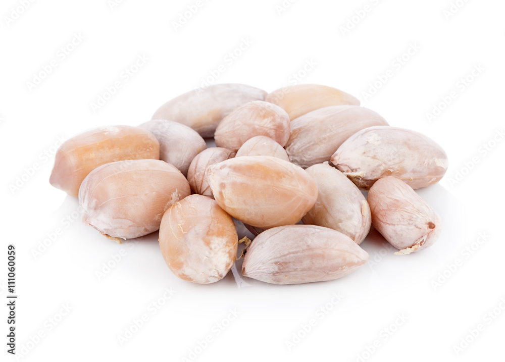 Boiled peanuts on white background Boiled peanuts on white background