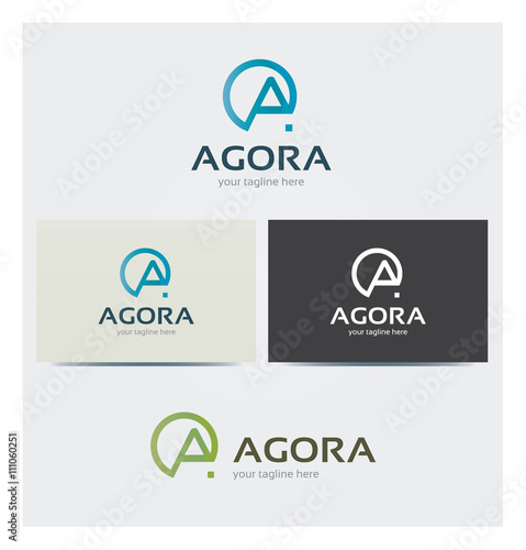Logo Lettre A Carte de Visite et Charte Graphique Entreprise Plusieurs Couleurs