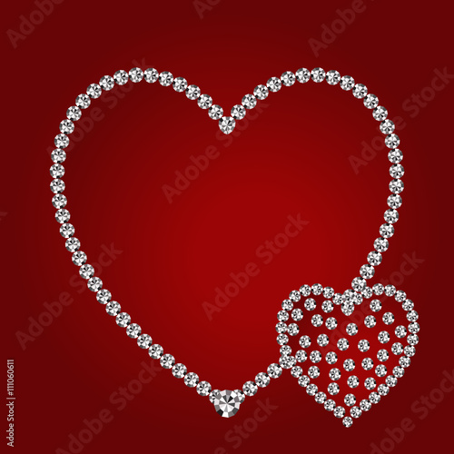 Shiny diamond hearts