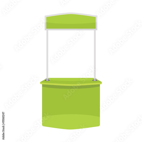 Promotion counter, Retail Trade Stand with flat color design.