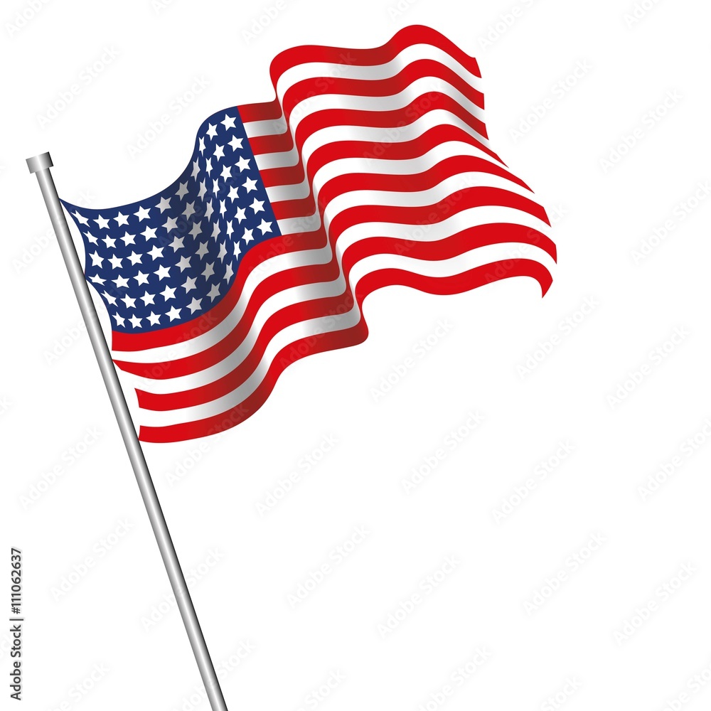 Realistic USA flag