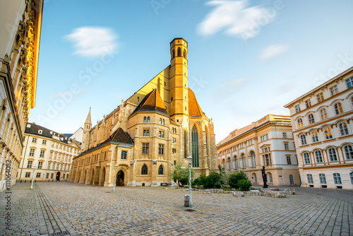 View on Minorites church in Vienna city on the morning, Austria