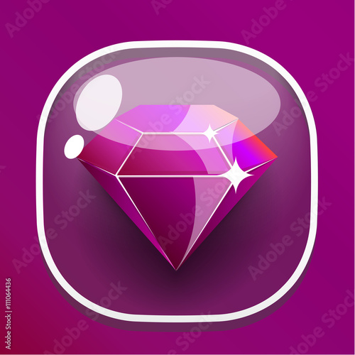 Glass button diamond for game interface