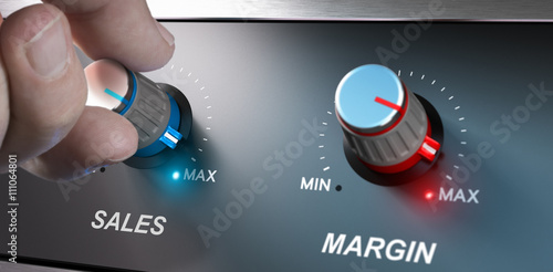 Obraz na plátne Business Concept, Increase Sales and Margin