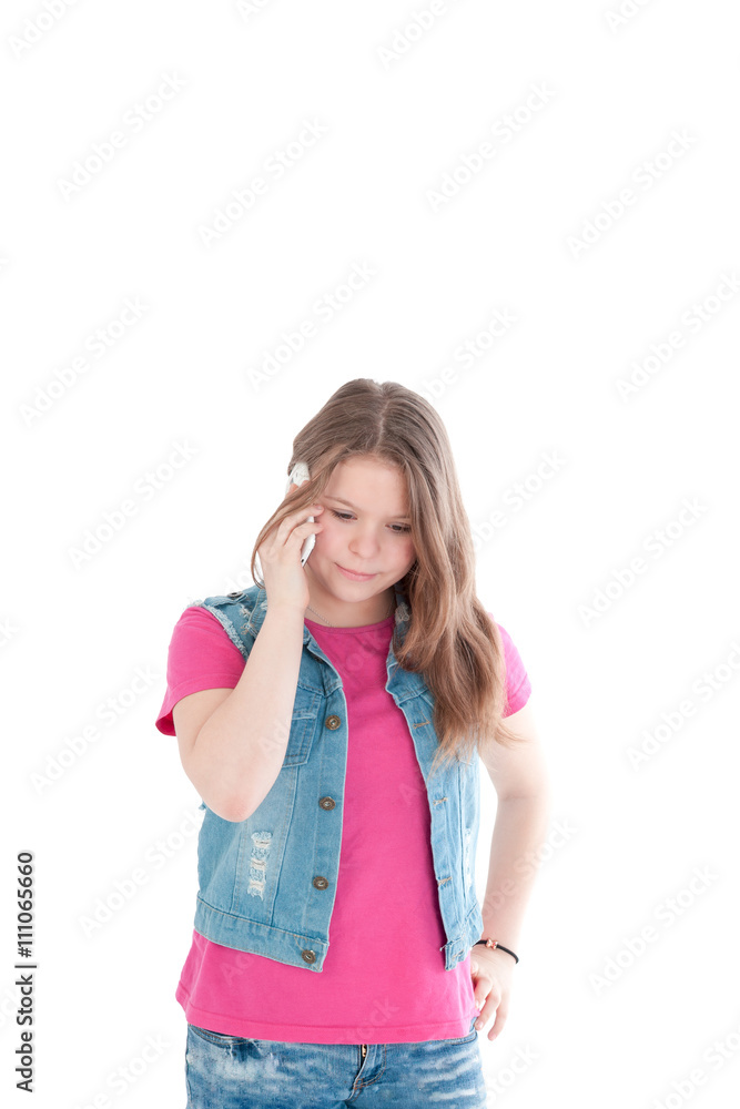 portrait of the young beautiful girl speaking by phone portrait of the young beautiful girl speaking by phone