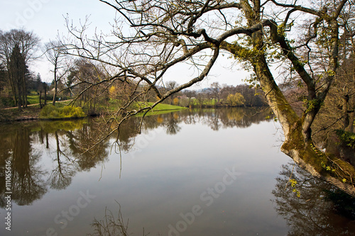 Witley Court ruins formal gardens and classical fountains photo