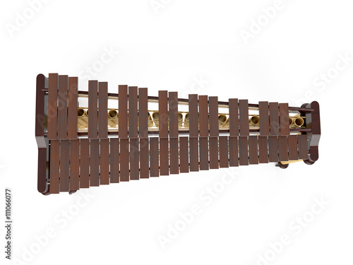 Fototapeta Marimba isolated on white 3d rendering