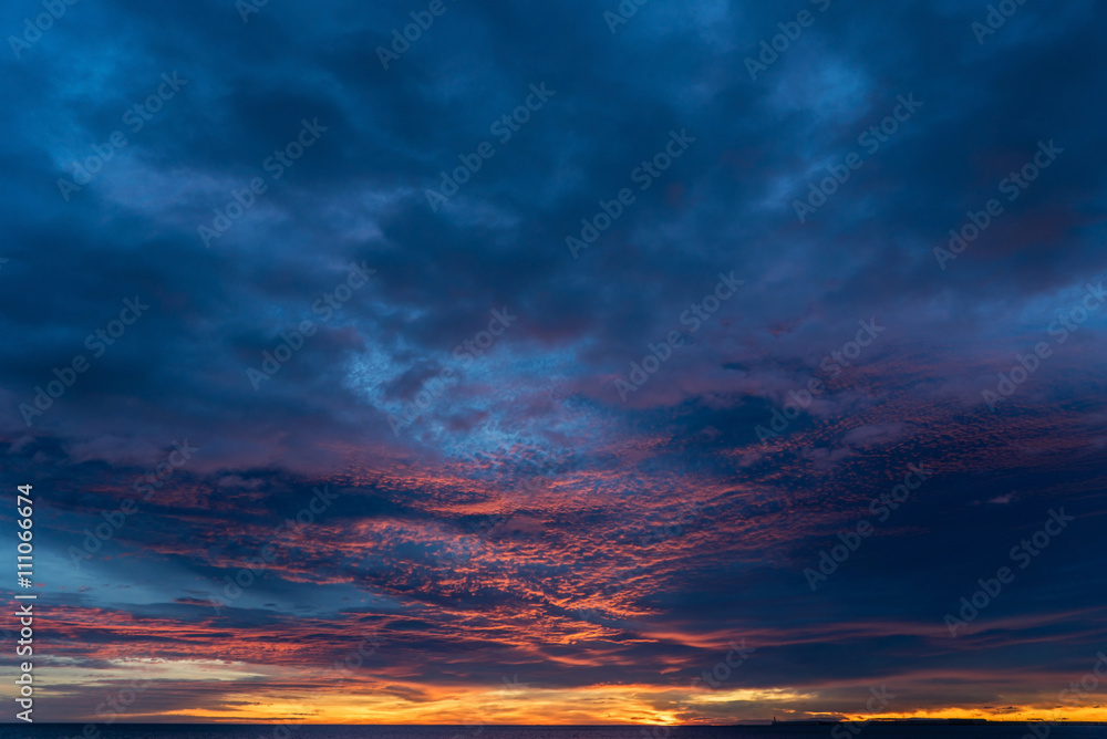 sunset over sea