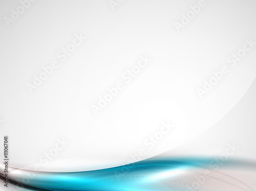 Blue glossy silk wave design template