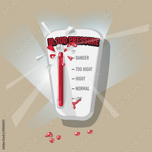 high Cholesterol levels with broken thermometer. danger and unhe