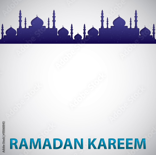 Mosque "Ramadan Kareem" (Generous Ramadan) card in vector format.
