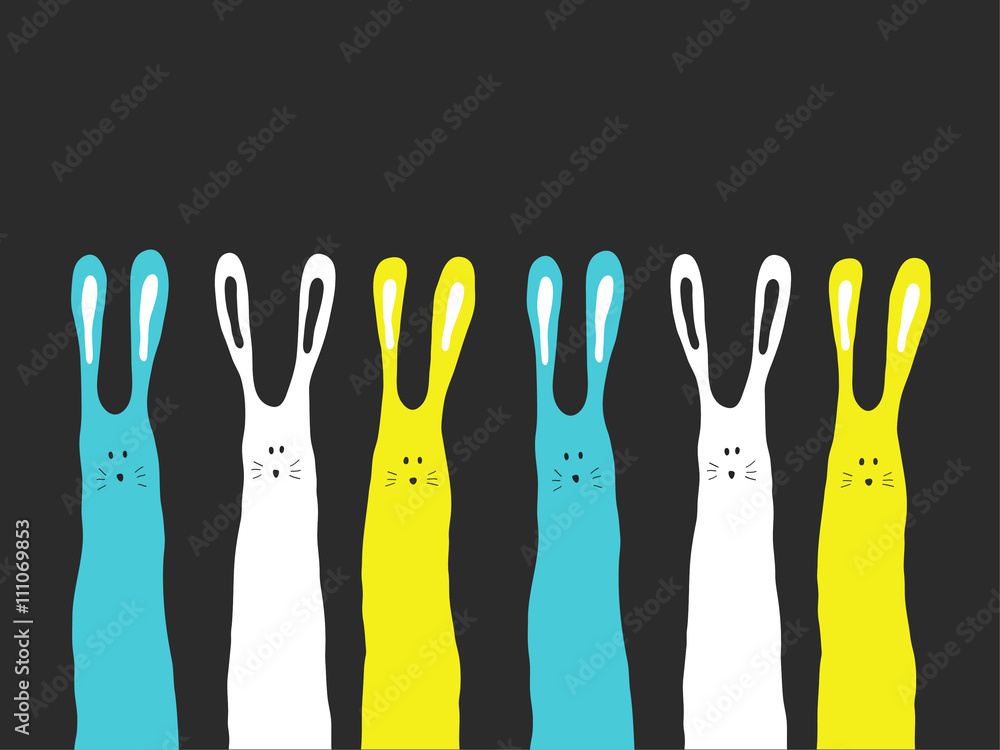 Obraz premium Duże kolory królików tło, ilustracji wektorowych