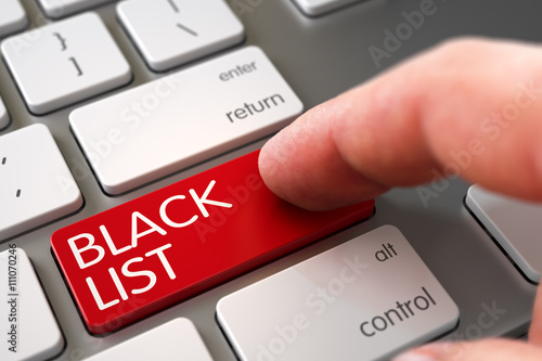 Foto Selective Focus on the Black List Button
